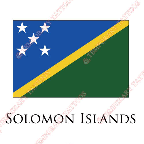 Solomon Islands flag Customize Temporary Tattoos Stickers NO.1984